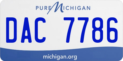 MI license plate DAC7786