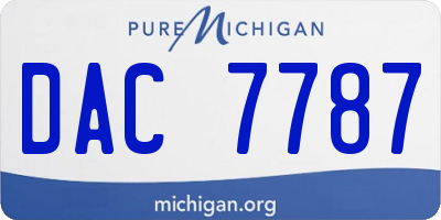 MI license plate DAC7787