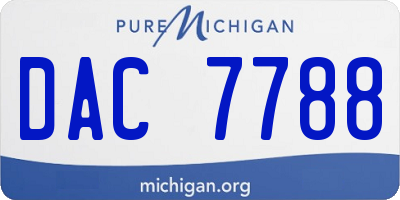 MI license plate DAC7788