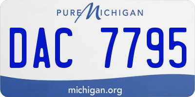 MI license plate DAC7795