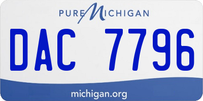 MI license plate DAC7796