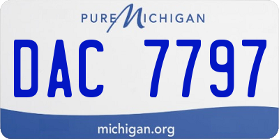 MI license plate DAC7797