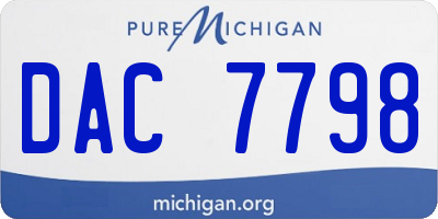 MI license plate DAC7798