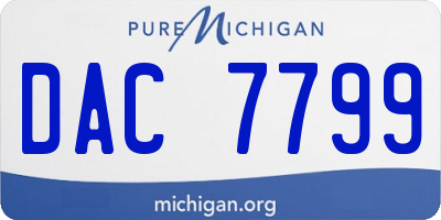 MI license plate DAC7799