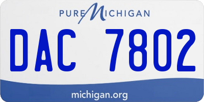 MI license plate DAC7802