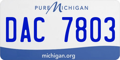 MI license plate DAC7803