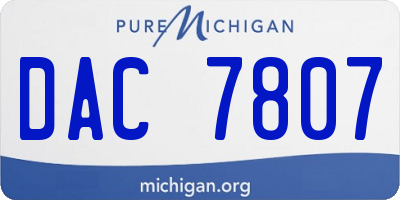 MI license plate DAC7807