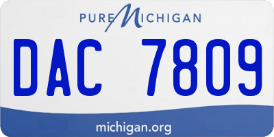 MI license plate DAC7809