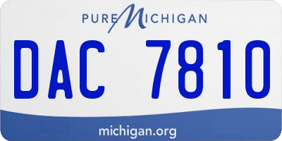 MI license plate DAC7810