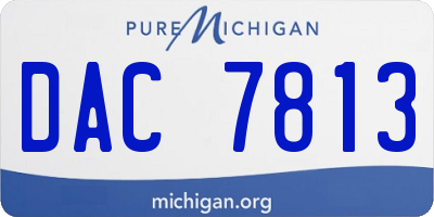 MI license plate DAC7813