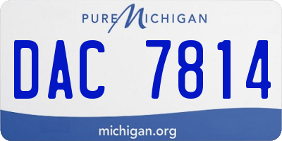 MI license plate DAC7814