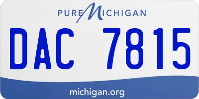 MI license plate DAC7815