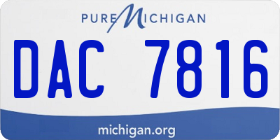 MI license plate DAC7816