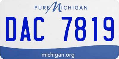 MI license plate DAC7819