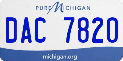 MI license plate DAC7820