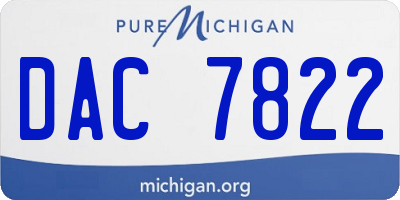 MI license plate DAC7822