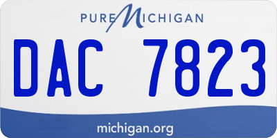 MI license plate DAC7823