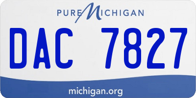 MI license plate DAC7827