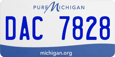 MI license plate DAC7828