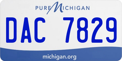 MI license plate DAC7829
