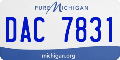 MI license plate DAC7831