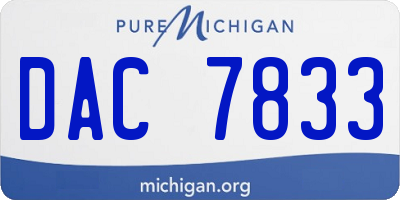 MI license plate DAC7833