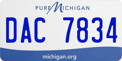 MI license plate DAC7834