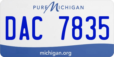 MI license plate DAC7835