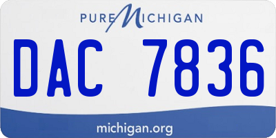 MI license plate DAC7836