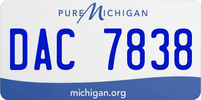 MI license plate DAC7838