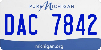 MI license plate DAC7842