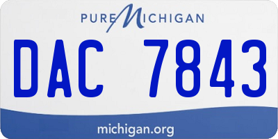 MI license plate DAC7843