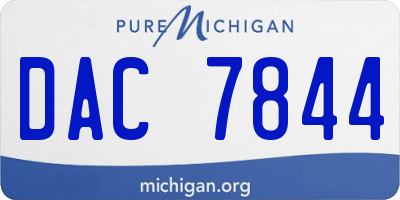 MI license plate DAC7844