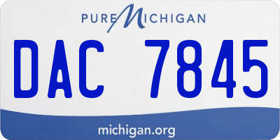 MI license plate DAC7845