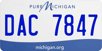 MI license plate DAC7847