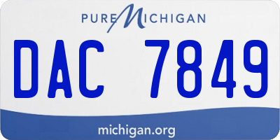 MI license plate DAC7849