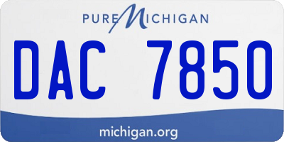 MI license plate DAC7850