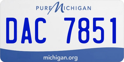 MI license plate DAC7851