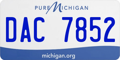 MI license plate DAC7852