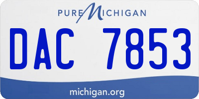MI license plate DAC7853