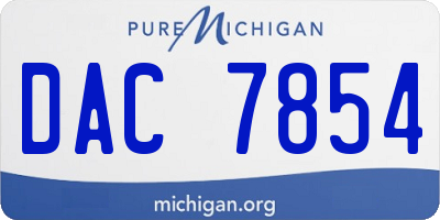 MI license plate DAC7854