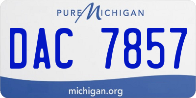 MI license plate DAC7857