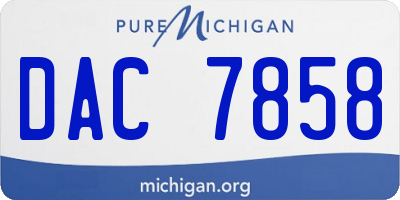MI license plate DAC7858