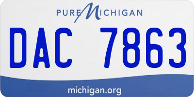 MI license plate DAC7863