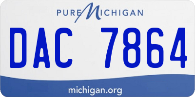 MI license plate DAC7864