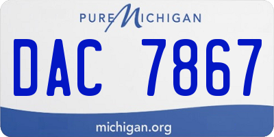 MI license plate DAC7867