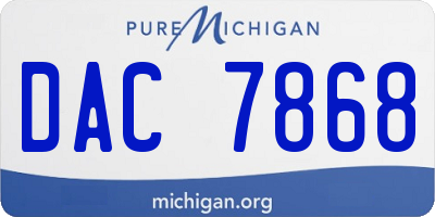 MI license plate DAC7868