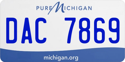 MI license plate DAC7869