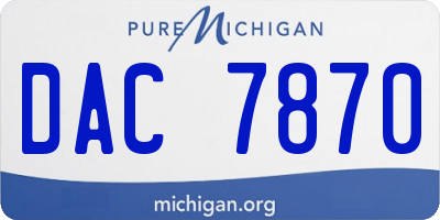 MI license plate DAC7870