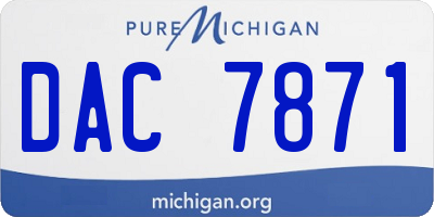 MI license plate DAC7871